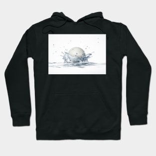 Golf ball splashing into water, artwork (F010/6364) Hoodie